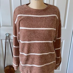LULUs striped chenille sweater
